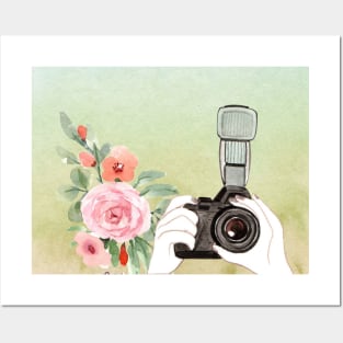 Watercolor Vintage Camera Posters and Art